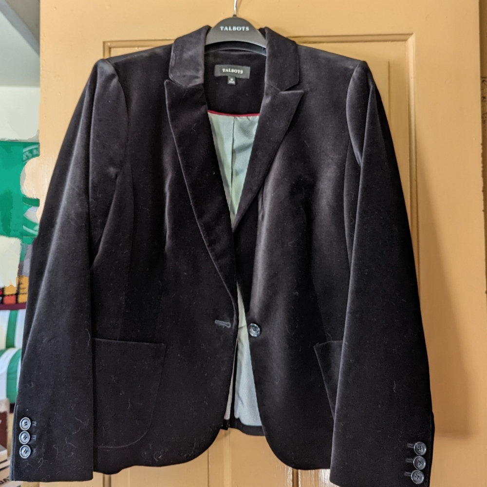 Talbots Black Velvet Blazer